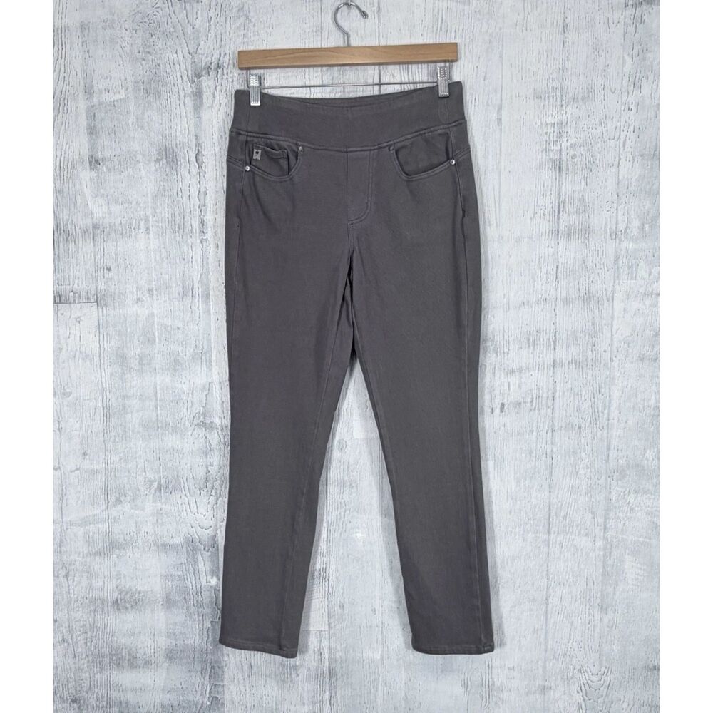 Belle by Kim Gravel Pull-On Flexibelle Ankle Jean Womens 10 Jegging Pockets Gray